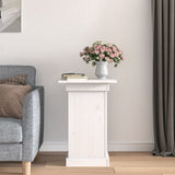 Flower Stand White 40x40x60 cm Solid Wood Pine - Side View