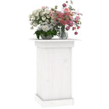 Flower Stand White 40x40x60 cm Solid Wood Pine - Top-Down View