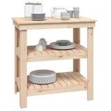 Work Bench 78.5x50x80 cm Solid Wood Pine - Rear View