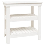 Work Bench White 78.5x50x80 cm Solid Wood Pine - Front View