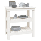 Work Bench White 78.5x50x80 cm Solid Wood Pine - Top-Down View