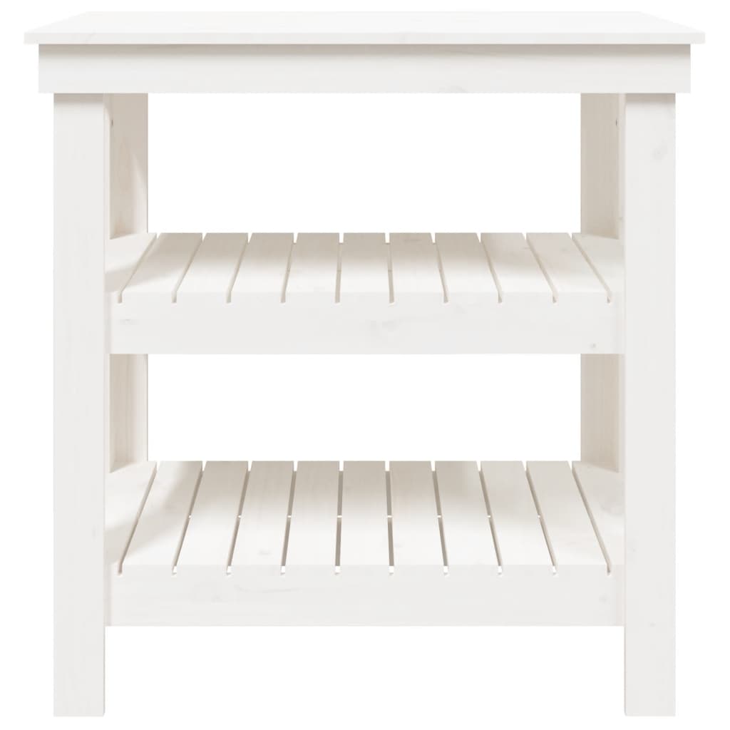 Work Bench White 78.5x50x80 cm Solid Wood Pine