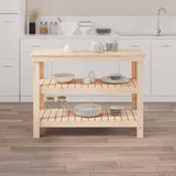 Work Bench 110.5x50x80 cm Solid Wood Pine - Side View