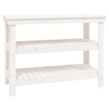 Work Bench White 110.5x50x80 cm Solid Wood Pine - Front View