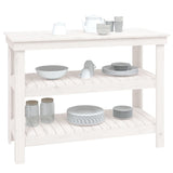 Work Bench White 110.5x50x80 cm Solid Wood Pine - Top-Down View