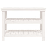 Work Bench White 110.5x50x80 cm Solid Wood Pine - 45-Degree Angle