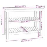 Work Bench White 110.5x50x80 cm Solid Wood Pine