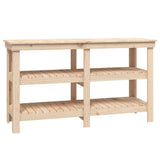 Work Bench 142.5x50x80 cm Solid Wood Pine
