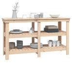 Work Bench 142.5x50x80 cm Solid Wood Pine