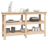 Work Bench 142.5x50x80 cm Solid Wood Pine - Rear View