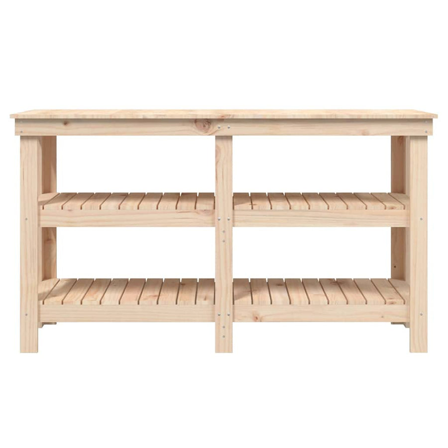 Work Bench 142.5x50x80 cm Solid Wood Pine
