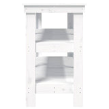 Work Bench White 142.5x50x80 cm Solid Wood Pine - 45-Degree Angle