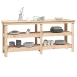 Work Bench 181x50x80 cm Solid Wood Pine - Rear View