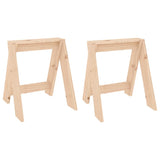 Stools 2 pcs 40x40x45 cm Solid Wood Pine - Front View