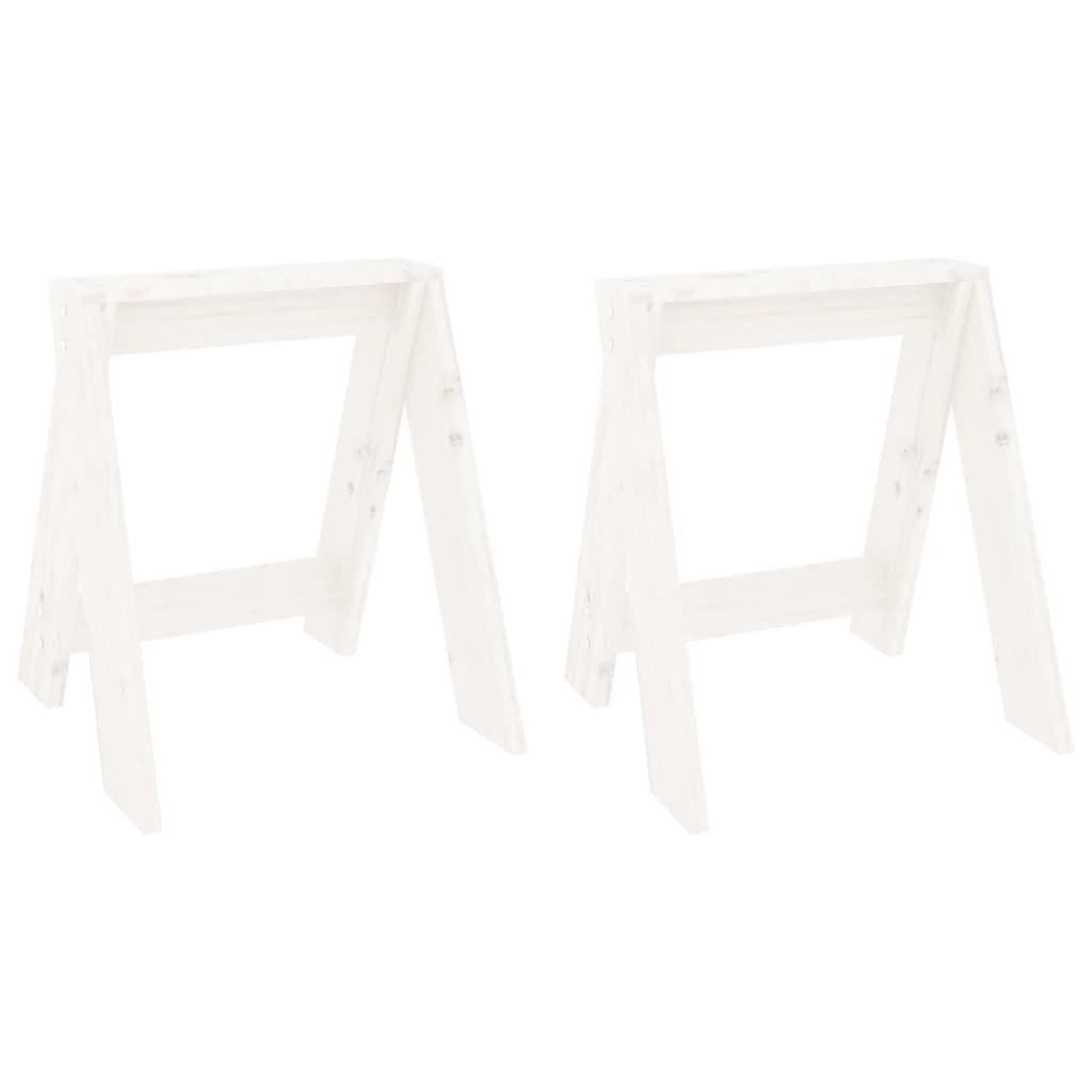 Stools 2 pcs White 40x40x45 cm Solid Wood Pine