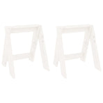 Stools 2 pcs White 40x40x45 cm Solid Wood Pine