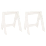 Stools 2 pcs White 40x40x45 cm Solid Wood Pine - Front View