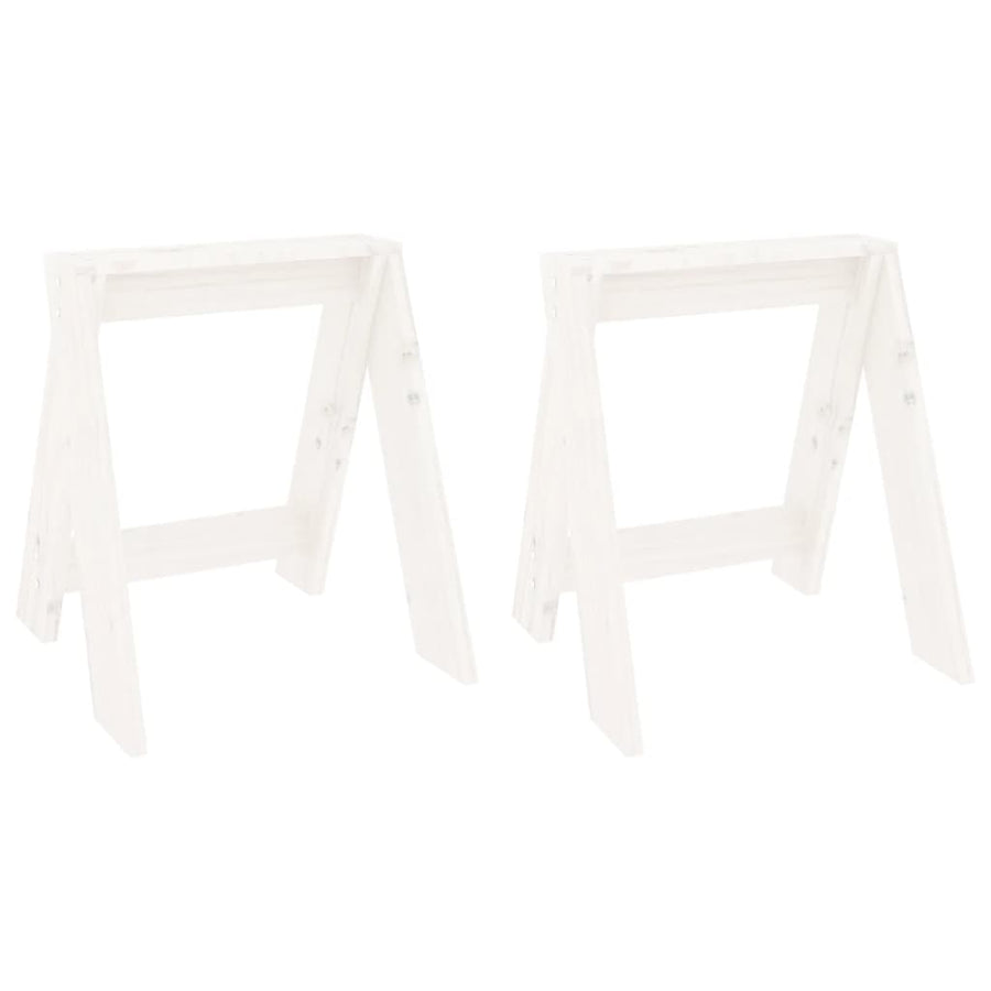Stools 2 pcs White 40x40x45 cm Solid Wood Pine