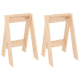Stools 2 pcs 40x40x60 cm Solid Wood Pine - Front View