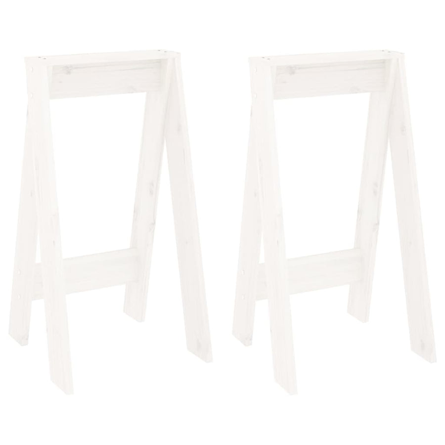Stools 2 pcs White 40x40x75 cm Solid Wood Pine