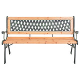 Garden Bench 116 cm Cast Iron and Solid Wood Fir - Front View