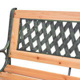 Garden Bench 116 cm Cast Iron and Solid Wood Fir - 45-Degree Angle
