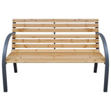 Garden Bench 112 cm Solid Wood Fir - Front View