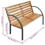 Garden Bench 112 cm Solid Wood Fir - 45-Degree Angle