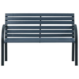 Garden Bench Grey 112 cm Solid Wood Fir - Front View