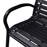 Garden Bench Black 116 cm Steel and WPC - Top-Down View