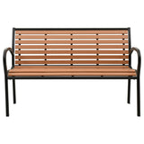 Garden Bench Black and Brown 116 cm Steel and WPC - Front View