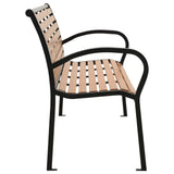Garden Bench Black and Brown 116 cm Steel and WPC - Side View