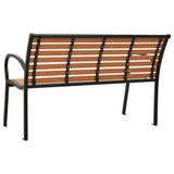 Garden Bench Black and Brown 116 cm Steel and WPC - Top-Down View