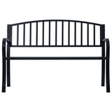 Garden Bench Black 120 cm Steel - Front View