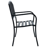 Garden Bench Black 120 cm Steel - Side View