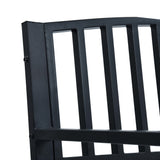 Garden Bench Black 120 cm Steel - Rear View