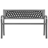 Garden Bench Black 120 cm Steel - Front View