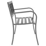 Garden Bench Black 120 cm Steel - Side View