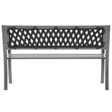 Garden Bench Black 120 cm Steel - Top-Down View