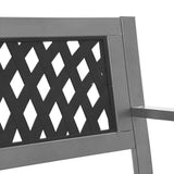 Garden Bench Black 120 cm Steel - Close-Up Angle