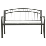 Garden Bench with Table Grey 120 cm Steel