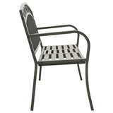 Garden Bench with Table Grey 120 cm Steel