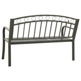 Garden Bench with Table Grey 120 cm Steel - 45-Degree Angle