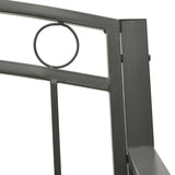 Garden Bench with Table Grey 120 cm Steel - Rear View