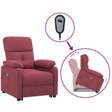 Stand up Massage Chair Wine Red Fabric - Front View