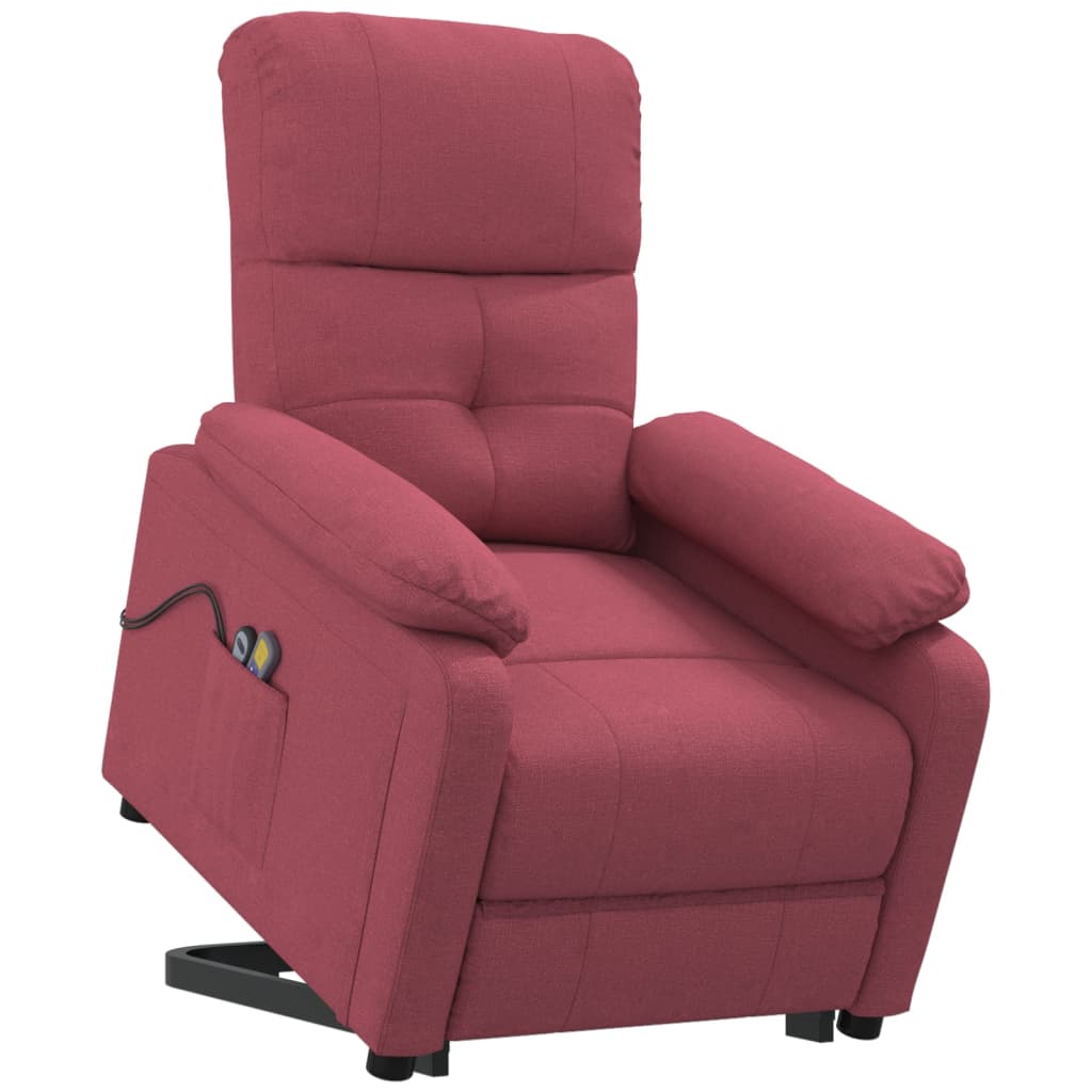 Stand up Massage Chair Wine Red Fabric