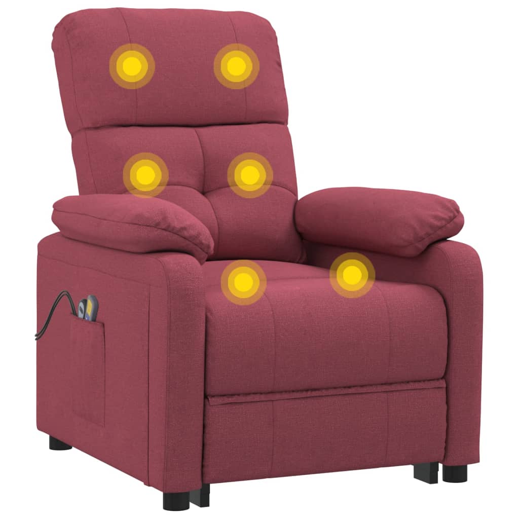 Stand up Massage Chair Wine Red Fabric