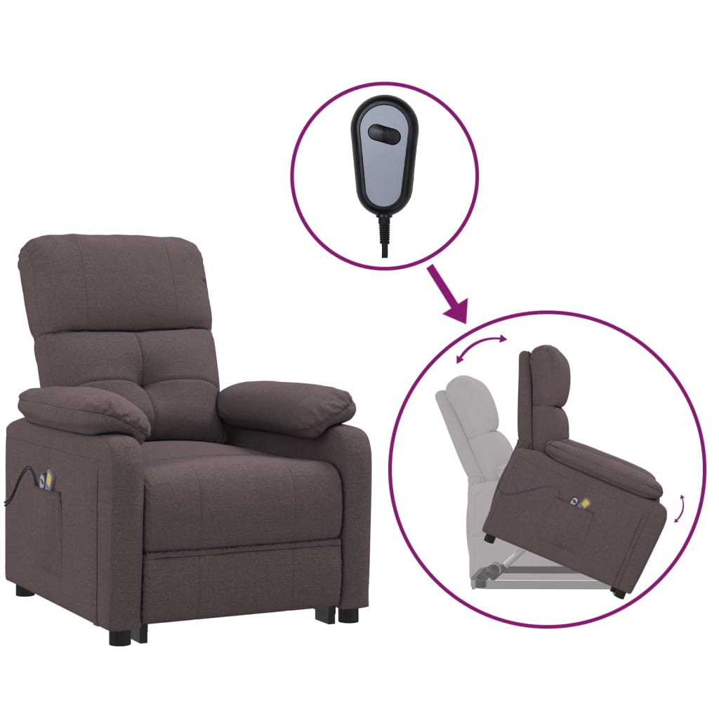Stand up Massage Chair Dark Brown Fabric