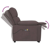 Stand up Massage Chair Dark Brown Fabric - Close-Up Angle
