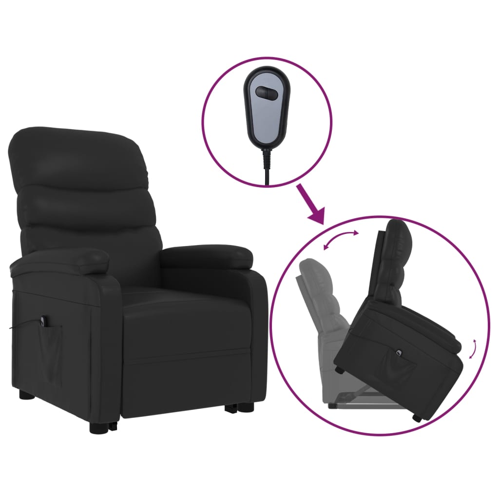 Stand up Chair Black Faux Leather